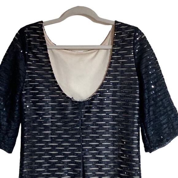72. Ark & Co. Black Sequin Shift Dress Sz S 3/4 Sleeve  NWT Party NYE Sparkly - Picture 4 of 12